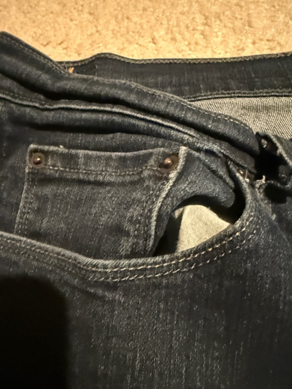Levi's Women's 505 Straight Leg Jeans in Dark Blue - Picture 7 of 13